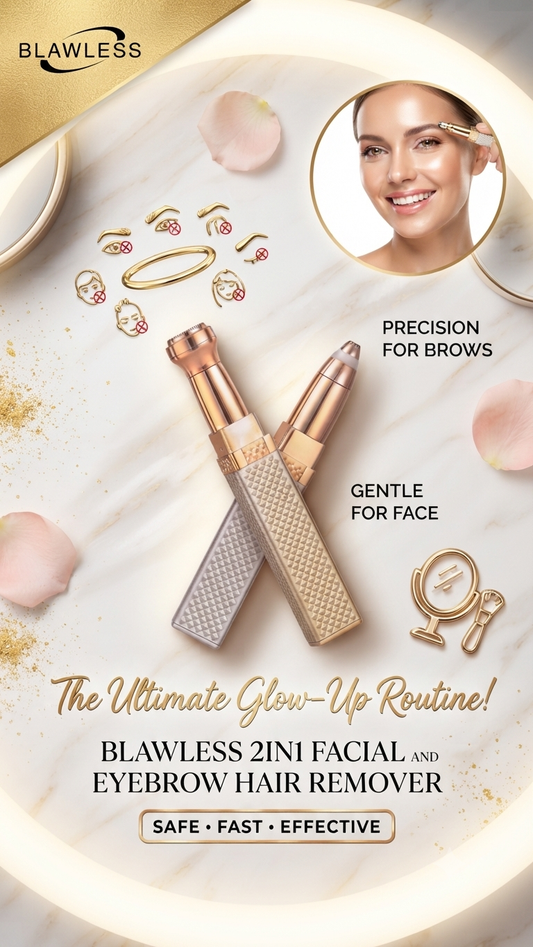 Blawless 2-in-1 Facial & Eyebrow Hair Remover — Safe, Painless & Precise
