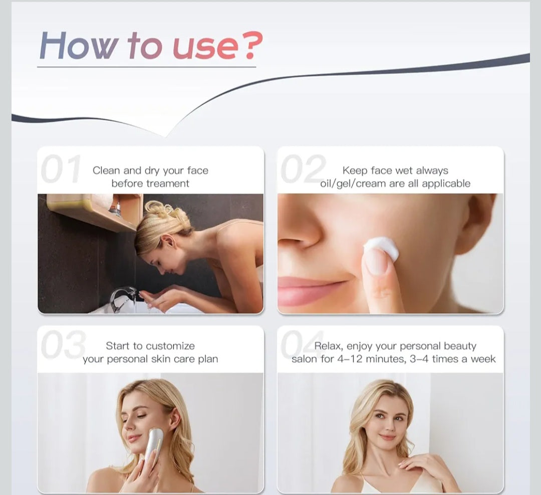 IBORRIA RF Facial Massager – 6-in-1 Anti-Aging Device