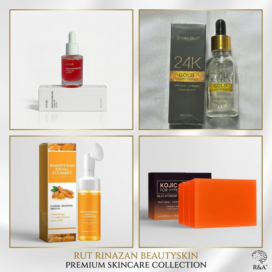 Ultimate Radiance Routine Set – Rut Rinazan Beautyskin 24K Gold & Kojic Acid Brightening Premium Collection