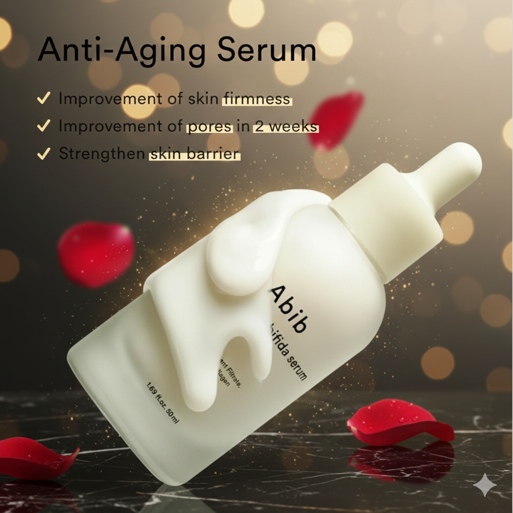 Abib Jericho Rose Bifida Serum Firming Drop, Visibly Smooths Textured Skin, Evens Skin Tone 50 ml