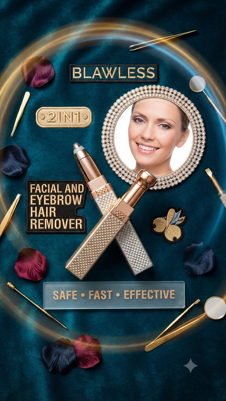 Blawless 2-in-1 Facial & Eyebrow Hair Remover — Safe, Painless & Precise