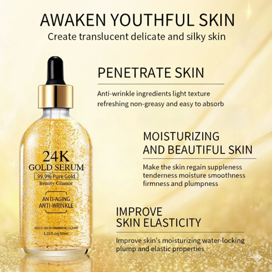 24K Gold Niacinamide Serum — Anti-Aging & Dark Spot Treatment (30ml)